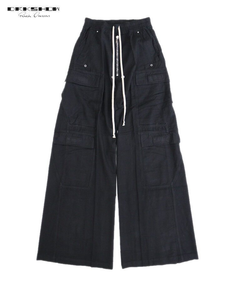 DRKSHDW ダークシャドウ メンズ パンツ DOUBLE CARGO JUMBO BELAS ブラック DU02E7398 CFL ボトムス カーゴパンツ ワイドレグ カーゴ ドローストリング フラップポケット ストレッチ