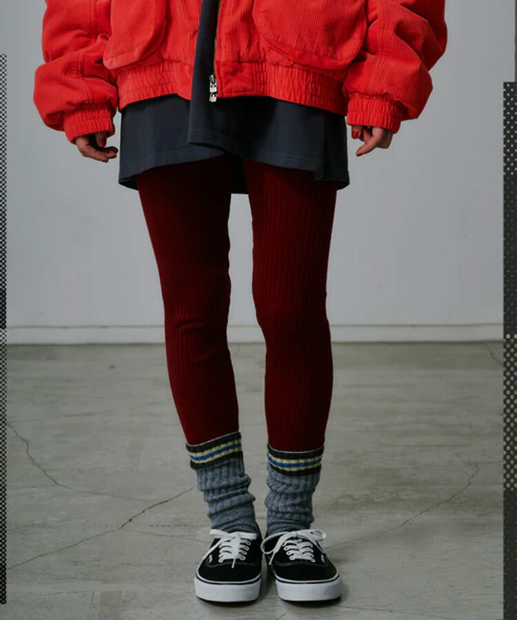 FACETASM ファセッタズム メンズ ソックス RIB SOCKS グレー JOO-SOX-U01 靴下 ラインソックス ロゴ ギフト ユニセックス レディース