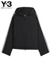 Y-3 ワイスリー メンズ パーカー Y-3 HOODED TRACK TOP 3-STRIPES ブラック JW7354 トップス フーディー ジップフーディ...