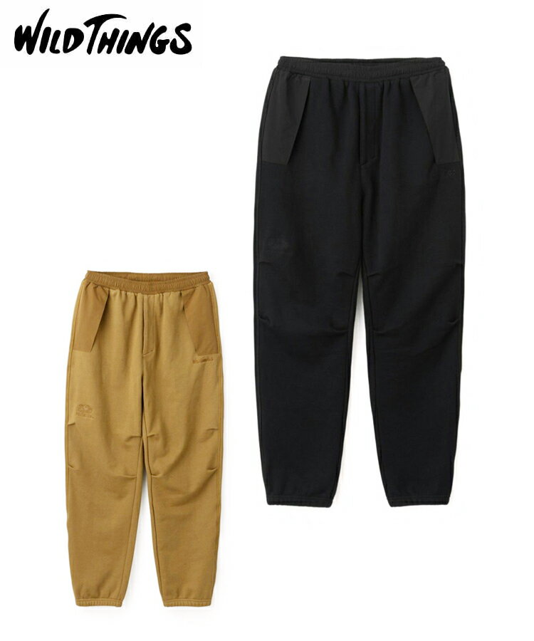 WILD THINGS ワイルドシングス メンズ スウェットパンツ FRUIT OF THE LOOM SPECIAL ORDER SWEAT MONSTER PANTS フルーツオブザルーム スウェット モンスターパンツ WT25180GA ブラック コヨーテ ロゴ タウンユース アウトドア カジュアル