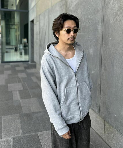 alvana アルヴァナ メンズ パーカー MASSIVE ZIP UP PARKA グレー ALV-00138 ジップアップパーカー フーディー ジップフーディー シンプル ヘビーオンス ベーシック ユニセックス