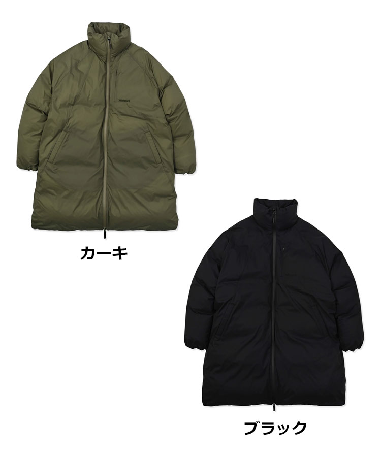 マーモット Marmot メンズ ダウンジャケット 750FP Vertical Long Down Jacket 750FPバーティカルダウンジャケット MTFW25UDW016 ブラック カーキ アウター ダウン ロゴ ユニセックス 撥水 防風 保温 タウンユース