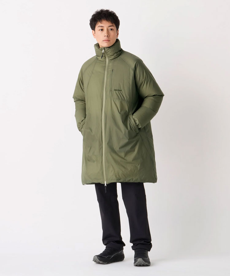 マーモット Marmot メンズ ダウンジャケット 750FP Vertical Long Down Jacket 750FPバーティカルダウンジャケット MTFW25UDW016 ブラック カーキ アウター ダウン ロゴ ユニセックス 撥水 防風 保温 タウンユース