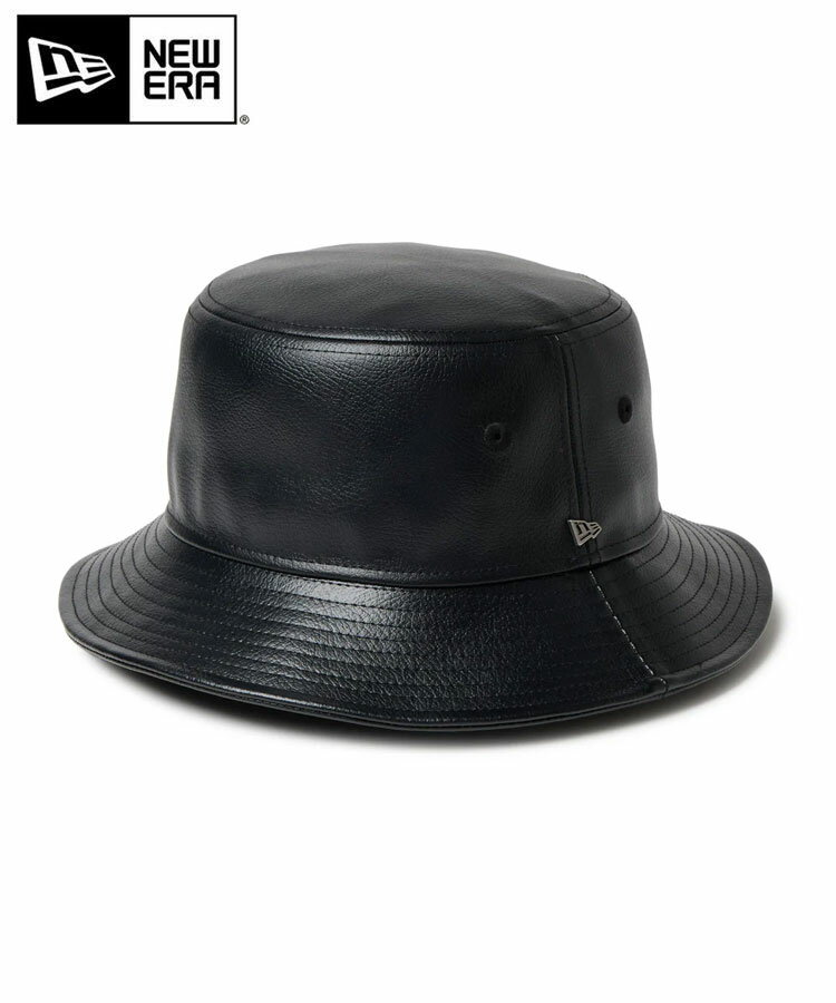 NEW ERA ニューエラ ハット バケットハット バケハ 帽子 バケット01 Synthetic Leather シンセティック レザー 14667749 ロゴ 無地 メンズ レディース ユニセックス ブラック 国内正規品 秋 冬 人気 ブランド