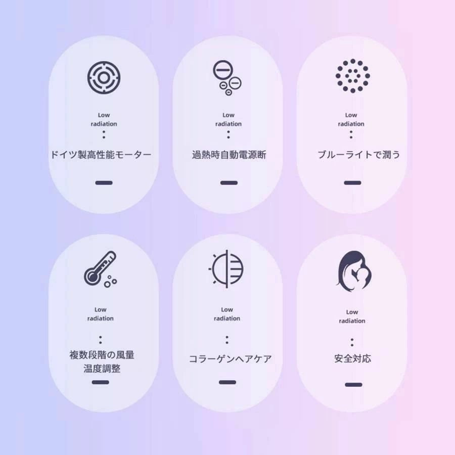 高級 軽量 静音 大風速 大風量 3段階温度調節 ヘアドライヤー 800W 人気 マイナス...