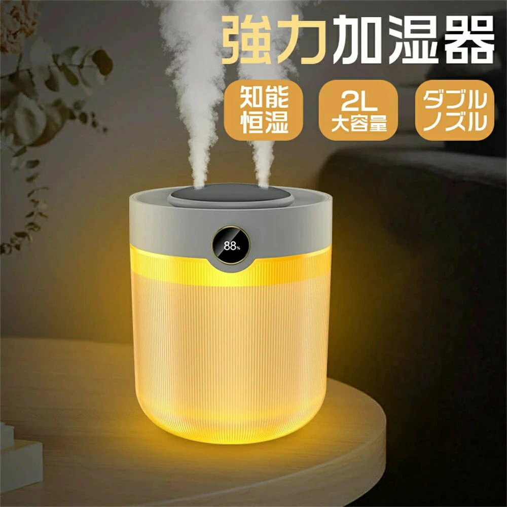LEDライト付き 省エネ 噴霧式 エコ 花粉対策 usb充電式 静音 かわいい 省エネ 湿度表示