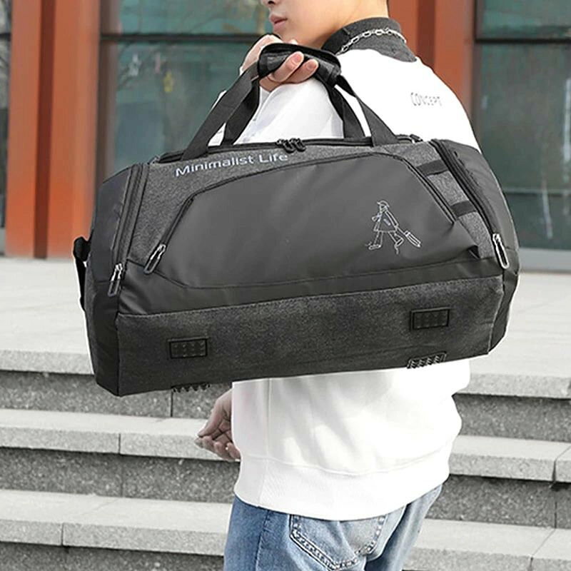 丈夫 ジムバッグ 大容量 ショルダーバッグ2wayシューズ収納 部活 フィットネスバッ...