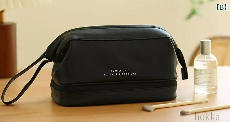 パッキング 化粧品 バッグ 防水 トラベルポーチ 旅行 メイク ブラック ポータブル ホワイト 収納 donsuzu-10026726 どんすず サンプル画像3