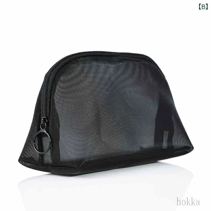 旅行 大容量 化粧品 ブラック 収納 バッグ ポータブル トラベルポーチ メッシュ パッキング donsuzu-10026802 どんすず サンプル画像3