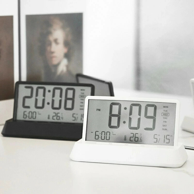 デジタル時計 置き時計 電池式 LCD デジタル 時計 日付 おしゃれ 置時計 デジタル 透明 かわいい 置き時計 温度表示 曜日表示 時計 デジタル 液晶 目覚まし おしゃれ 静音 インテリア 雑貨 アラーム機能 見やすい 大きな文字 リビング [2]