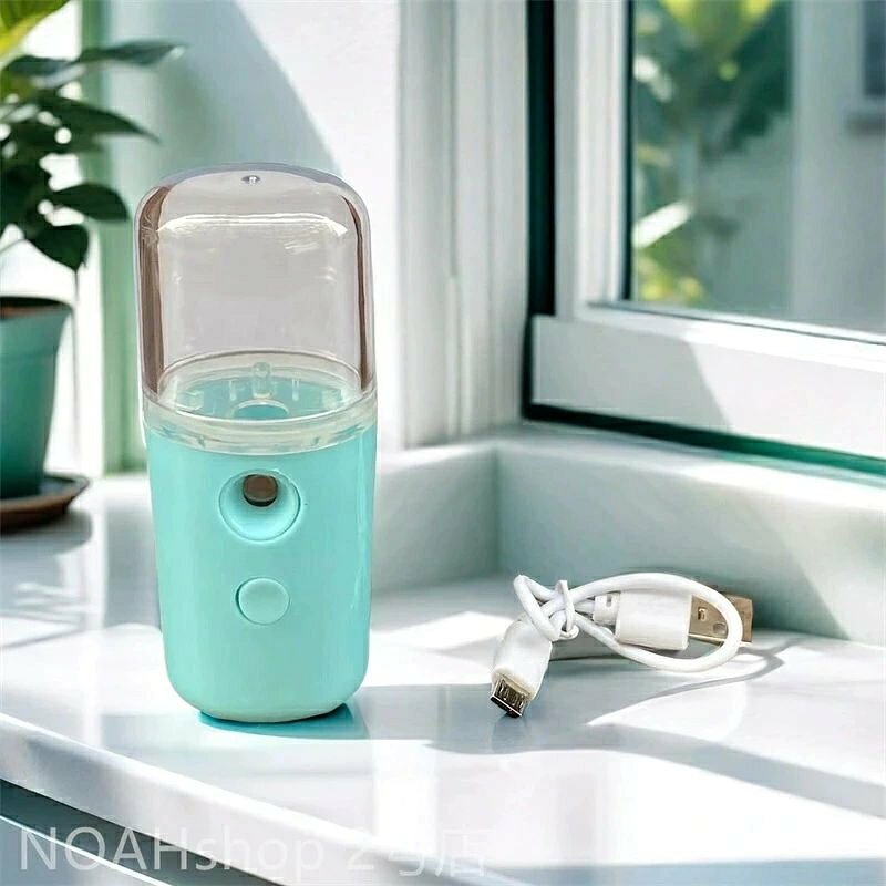 どんすずの【送料無料】ナノスプレー補水器顔加湿器小型ポータブル充電美容器コールドスプレー機メイクアップエアブラシ エアブラシ スプレーファンデーション 化粧水 噴射 エアーブラシ メイクアップ コスメ メイク スプレースチーマー ナノケア / 温冷・化粧水ミストタイプ｜アングル3