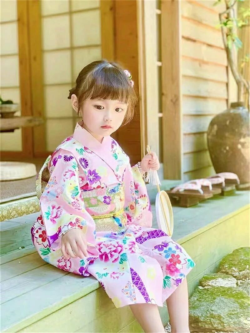 浴衣 ゆかた 子供 yukata 子ども 女の子 キッズ 簡単着付け 作り帯 セット 浴衣セ...