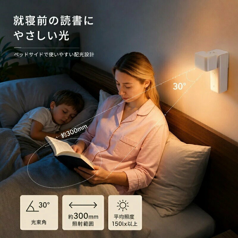 LED 読書灯 ナイトライト 壁掛け ライト センサーライト 授乳ライト フットライト ...