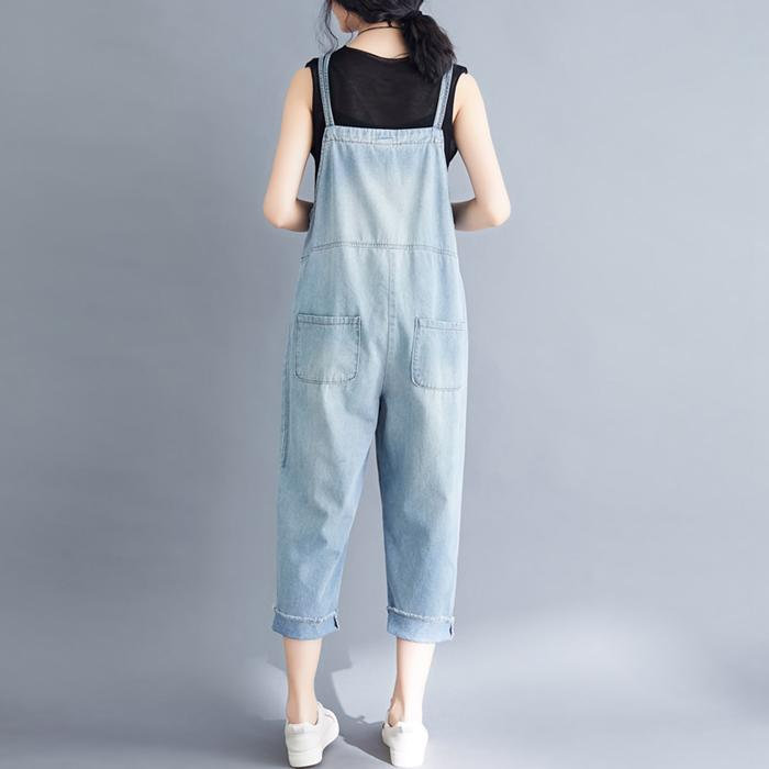 どんすずのデニムサロペットサロペット デニムサロペット オールインワン サロペット サルエルパンツ デニム レディース オーバーオール ワイド ロング ゆったり カジュアル 夏物 大人 パンツ サロペット 可愛い きれいめ　カジュアル ゆったり目｜アングル3
