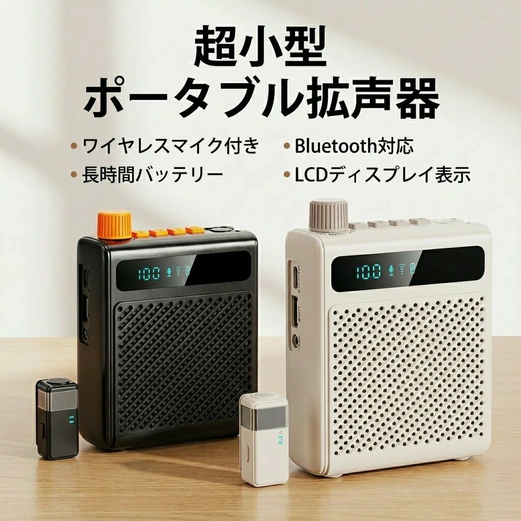 商品ポイント仕様：材質：ABS周波数応答範囲: 80Hz-18KHzSignal to Noise Ratio: ?70dbアンプの電池の種類：充電式電池（内蔵）アンプのバッテリー容量: 2000mAhアンプのサイズ: 約。 8.5 * 3.7 * 12 センチメートル/3.3 * 1.5 * 4.7 インチマイクのバッテリーの種類: 充電式バッテリー (内蔵)マイクバッテリー容量: 80mAhマイクサイズ: 約。 1.7 * 2 * 3.8 センチメートル/0.7 * 0.8 * 1.5 インチパッケージリスト:1 *音声アンプ1 * Microphone1 *データケーブル1 * ウエストベルト1 * 取扱説明書