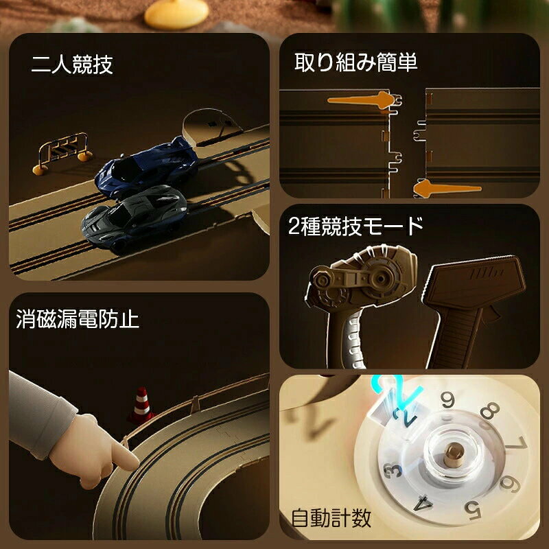 どんすずのリモコンカー軌道おもちゃ 車のおもちゃ 消磁漏電防止 2種競技モード 自動計数 赤ちゃん 出産祝い ベビー 誕生日プレゼント 誕生日 男の子 男 女の子 女 子供 誕生日祝い おしゃれ 幼児 乗り物 車おもち｜アングル2