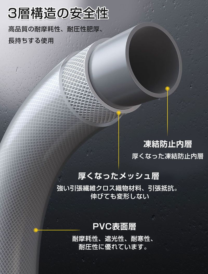 どんすずのホース ホースリール 伸縮タイプ 10m 15m 20m 自動巻き戻し 多機能ノズル付き 持ち運び 180°回転ブラケット付き 広範囲角度対応 ガーデンホース 散水ホース スプレー 自動 灌水器 自動散水 水やり 水撒き 散水 ベランダ 家庭菜園 ホース｜アングル3