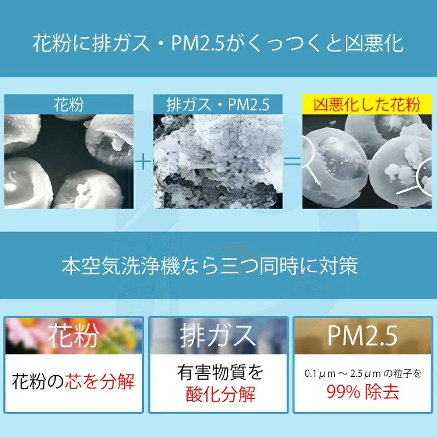 どんすずの加湿器 卓上 小型 空気清浄機 フィルター交換不要 気化式加湿器 5L 大容量 ミニ空気清浄機 30畳 360°空気強力浄化 消臭 除菌 脱臭 ホコリ 集じん PM2.5 ペット マイナスイオン 静音 省エネ タバコ アレルギー対策 お手入れ簡単 乾燥対策/花粉症対策 寝室/オフィス/家庭用｜アングル3