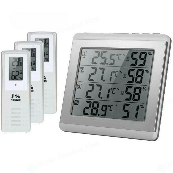 温度湿度計 LCD デジタルワイヤレス 屋内/屋外温度計湿度計最高最低温湿度 温度湿度傾向図 華氏/摂氏表示 置き掛け両用 donsuzu-10044856 どんすず サンプル画像2