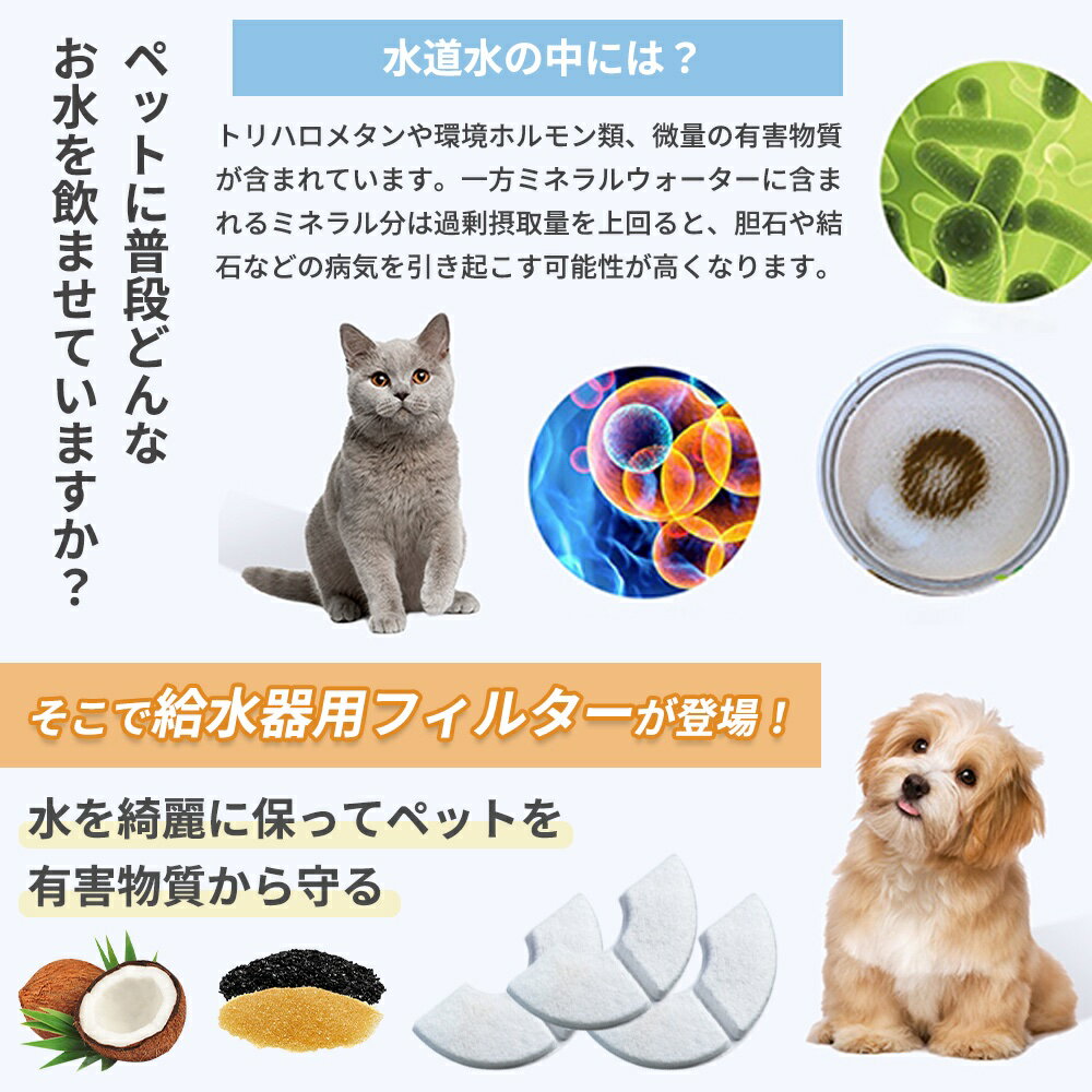 96個入 ピュアクリスタル 猫 フィルター 半円 タイプ catit給水器に使用できる軟水化フィルター 猫用 犬用 互換品 非純正　送料無料