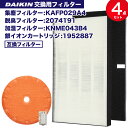 【レビュー特典あり】ダイキン KAFP029A4(99A0490) 2074191 KNME043B4(99A0509) 1952887 4点セット 空気清浄機交換用フィルター 交換用集塵フィルター 【送料無料】 静電HEPAフィルター 互換品 Ag 銀イオンカートリッジ付き DAIKIN対応 ★