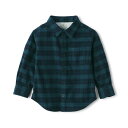 無印良品 シャツ 両面起毛フランネル長袖シャツ (ベビー) ユニセックスベビー CCL09A2A ダークグリーンチェック 80