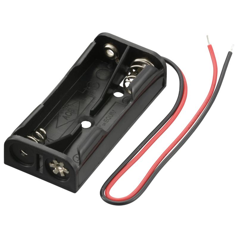 オーム電機 電池ケース 単4×2コ用 リード線付き 電池ボックス 工作用 KIT-UM4X2 06-4940 OHM