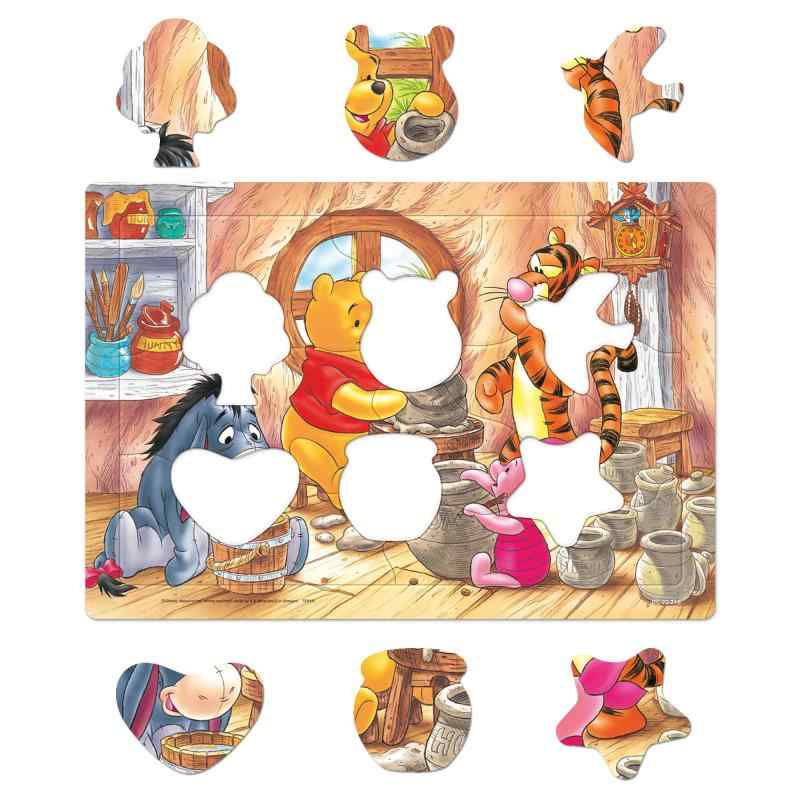 テンヨー(Tenyo) チャイルドパズル ディズニー くまのプーさん じょうずにできるかな 20ピース こども向けパズル いろいろな形のピースが入っているパズル DC-20-216 抗菌コート おかたづけ専