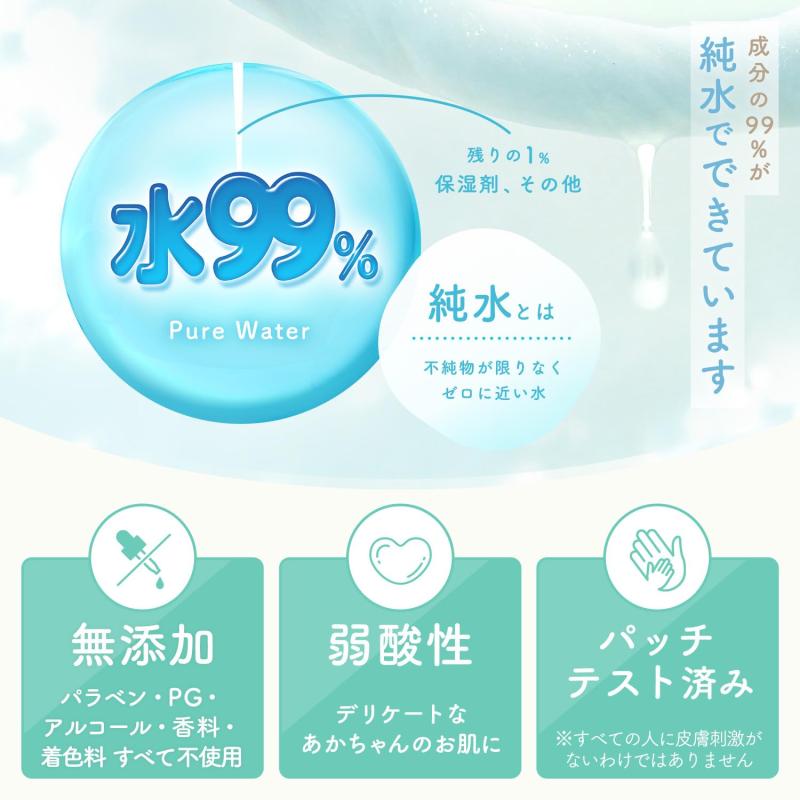 レック(LEC)ディズニー 純水99% おしりふき 80枚入×3個 (くまのプーさん) 弱酸性 日本製 無添加 (パラベン・PG・アルコール・香料・着色料)