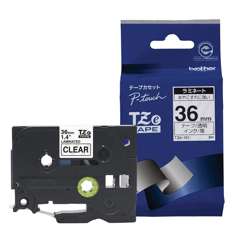 樂天商城 - ブラザー工業 TZeテープ ラミネートテープ(透明地/黒字) 36mm TZe-161