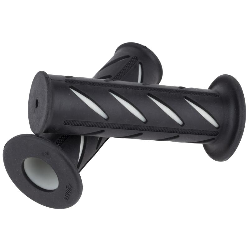 キジマ(Kijima) バイクパーツ グリップ SP1 ラバー製 114mm 22.2mm 非貫通タイプ 汎用 ブラック/ホワイト 201-6749