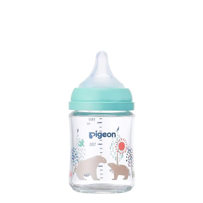 ピジョン 母乳実感 哺乳びん 160ml 0ヵ月~ 早く冷める耐熱ガラス製 Bear ベアー キズがつきにくく衛生的