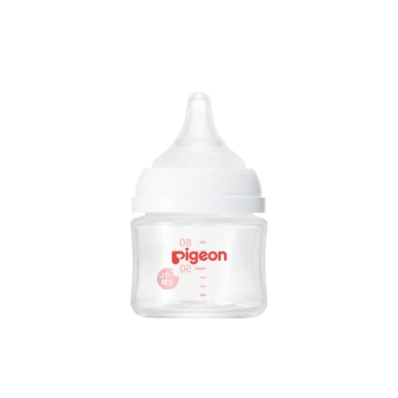 ピジョン 母乳実感 哺乳びん 80ml 0ヵ月~ 早く冷める耐熱ガラス製 キズがつきにくく衛生的