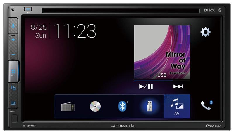 Pioneer ディスプレイオーディオ FH-6500DVD 6.8インチ 2D CD DVD USB Bluetooth iPod iPhone AUX DSP カロッツェリア