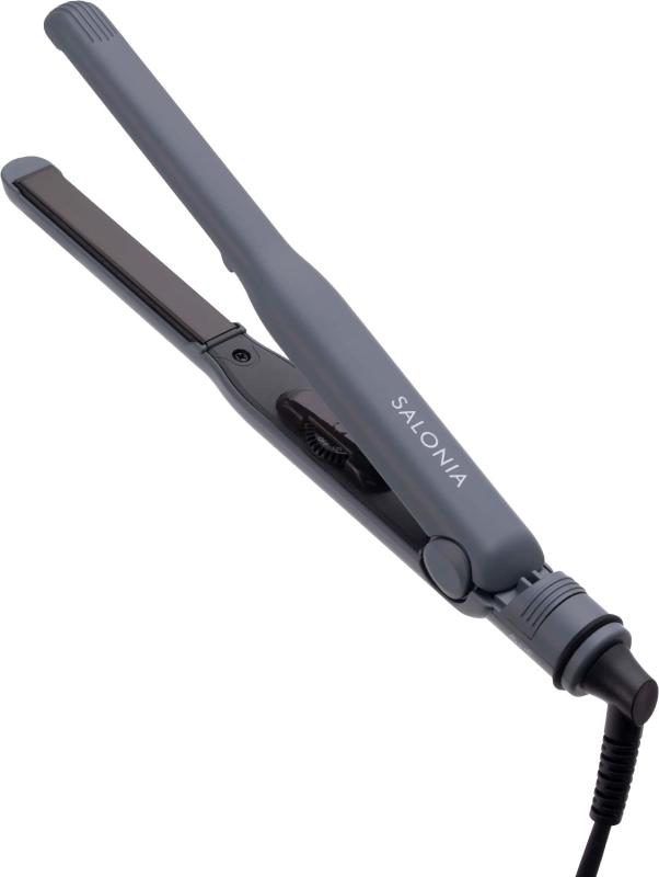 乐天商城 - SALONIA サロニア ストレートアイロン ヘアアイロン 15mm 耐熱ポーチ付 海外対応 SL-004SGR グレー
