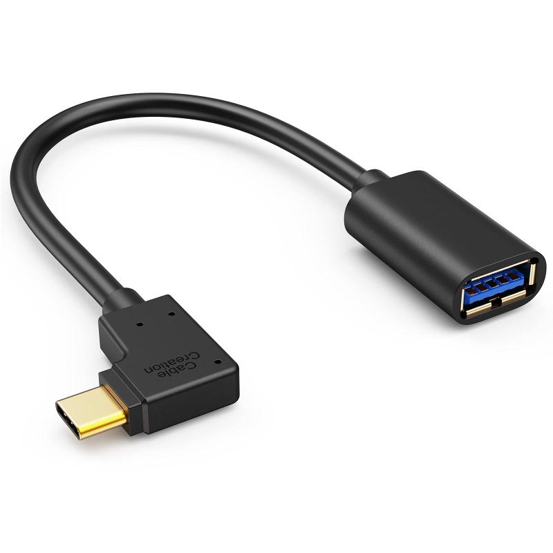 Type C to USB 3.0アダプタ,CableCreation 片側L型 90度 USB 3.1 to USB 3.0 A OTGケーブル Oculus Quest Link、iPhone 15、iPhone15Pro Max等に対応 ブラック
