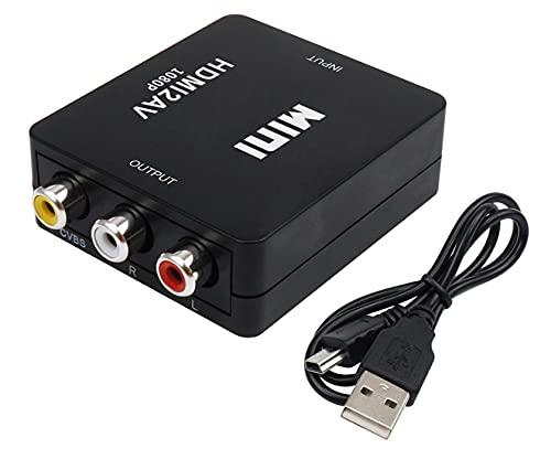 ブランド名 HDMI to RCA 変換コンバーター 【HDMIからAVへ変換】 1080P/720P対応 三色端子 アナログ 映像音声転送 USB給電式 PS4/PS3/Xbox/TV Box/古いテレビ/カーナビ対応
