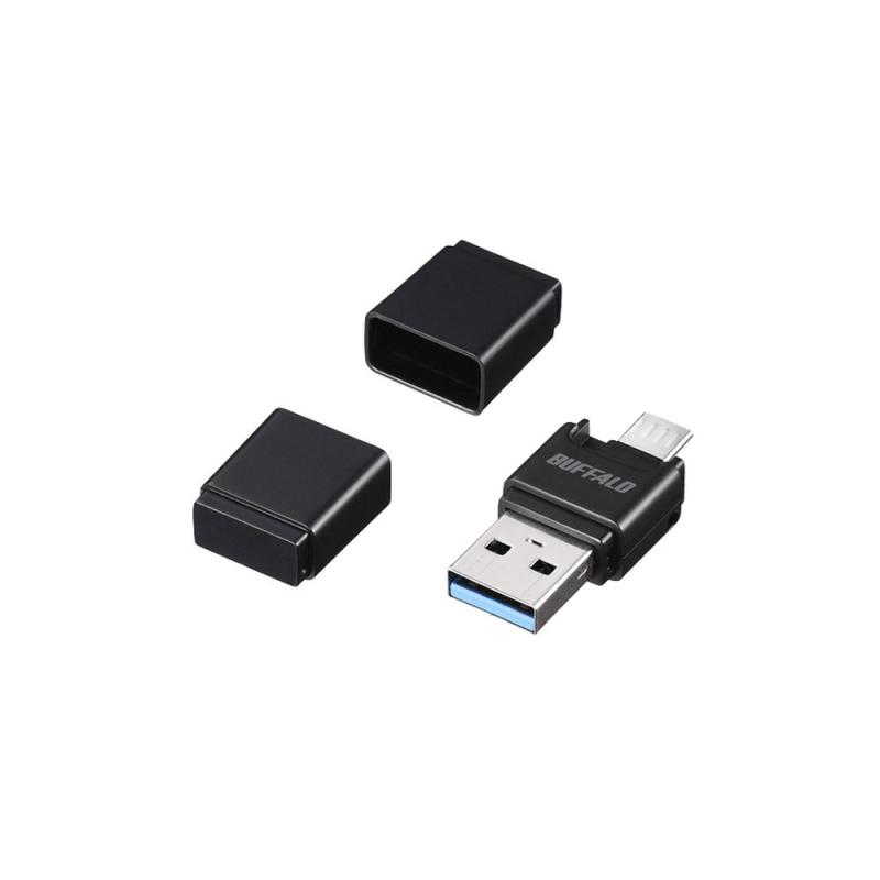 BUFFALO microB&USB3.0 microSD専用スマホ向けカードリーダー ブラック BSCRM110U3BK