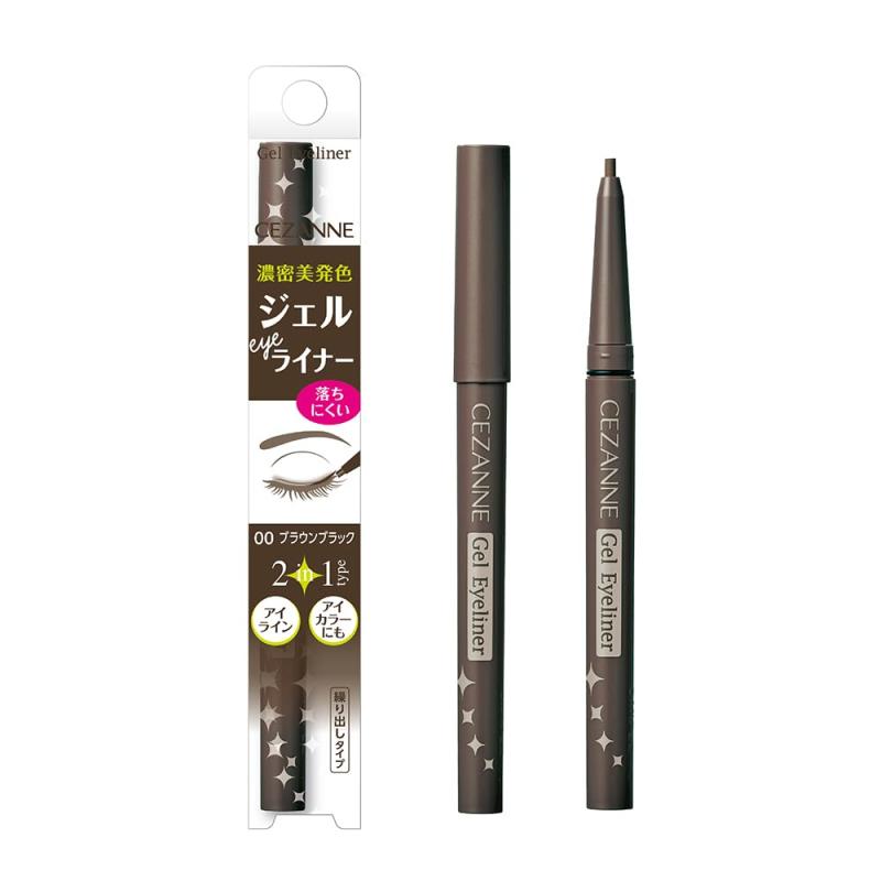 樂天商城 - セザンヌ ジェルアイライナー 00 ブラウンブラック 0.1g 描き心地なめらか高密着2in1ジェルアイライナー