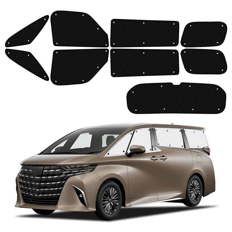 樂天商城 - BLUESEATEC トヨタ アルファード ヴェルファイア 40系 遮光 カーテン 断熱 露天駐車 着脱簡単 R5.6-現行 Alphard/velfire 吸盤設計 車中泊 車種専用設計 日除け 収納袋付き 9枚セット