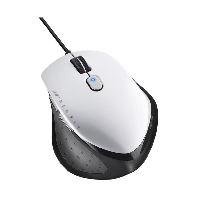 Cases - バッファロー BUFFALO 有線 BlueLED 5ボタン ネオフィットマウス Sサイズ ホワイト BSMBU515SWH