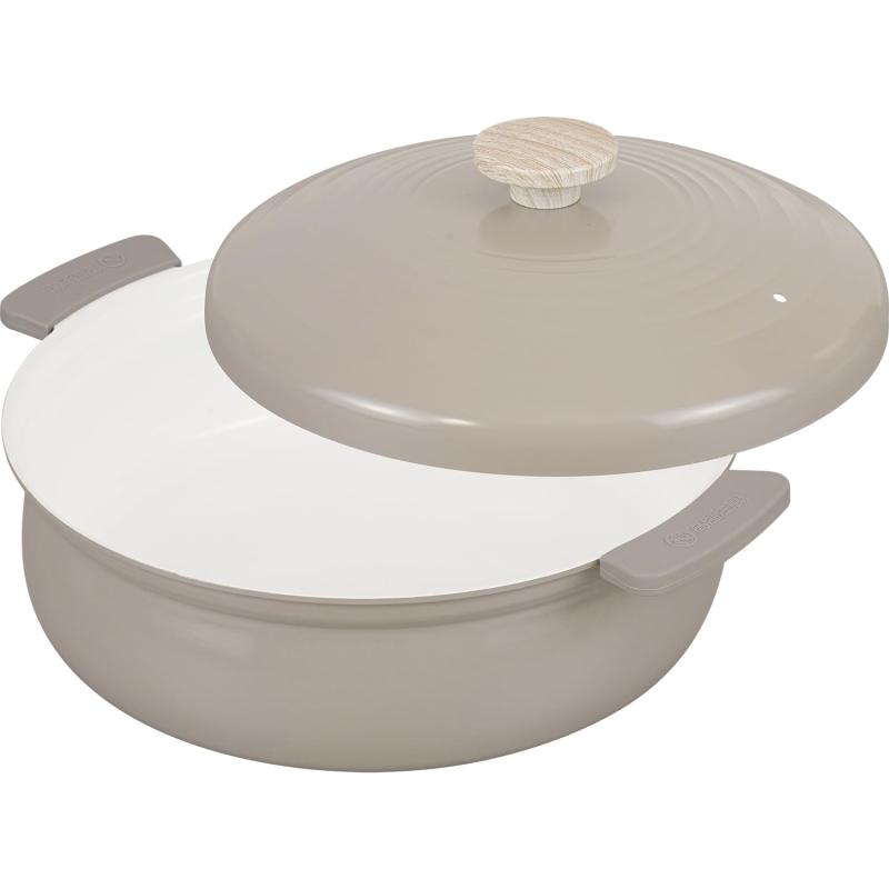 和平フレイズ 5～6人用 大型 卓上鍋 27cm グレー IH・ガス対応 両手鍋 鍋用鍋 大きい 軽いセラミック R..