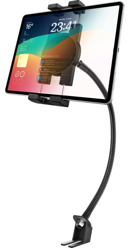 woleyi 車載ホルダー トラック シートレール用 タブレットホルダー カー前席 シートボルト タブレットスタンド 500mmフレキシブル長さ 金属アーム グースネック 360度回転 安定性 日本語説