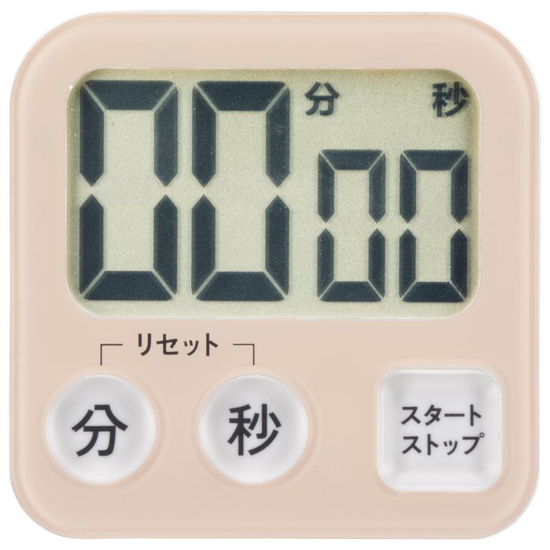 オーム(OHM) キッチンタイマー デジタル 100分 カウントダウン カウントアップ 大画面デジタルタイマー マグネット・吸盤つき ピンク COK-T131-P 08-1457 オーム電機