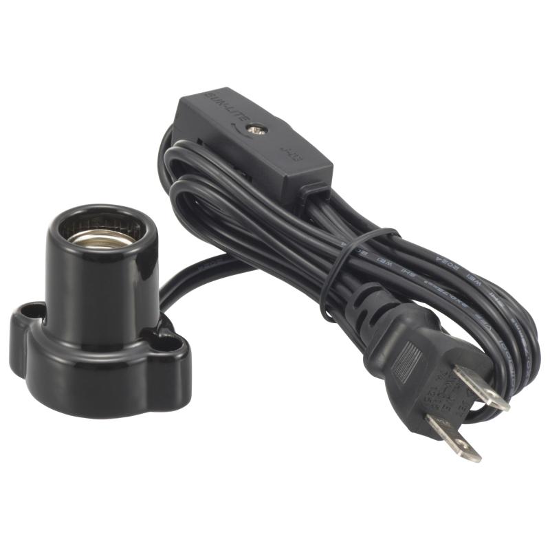 Rakuten - オーム(OHM) 磁器レセップ E17 1.5mコード スイッチ付 ブラック HS-L1715ZRS-K 00-7076 オーム電機