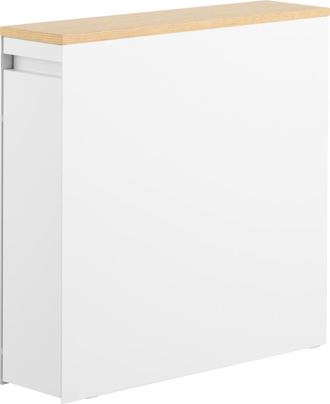 山崎実業(Yamazaki) 【完成品】 隠せる トイレ 引き出し 収納 ホワイト W14×D56×H55(キャスター含む) ..