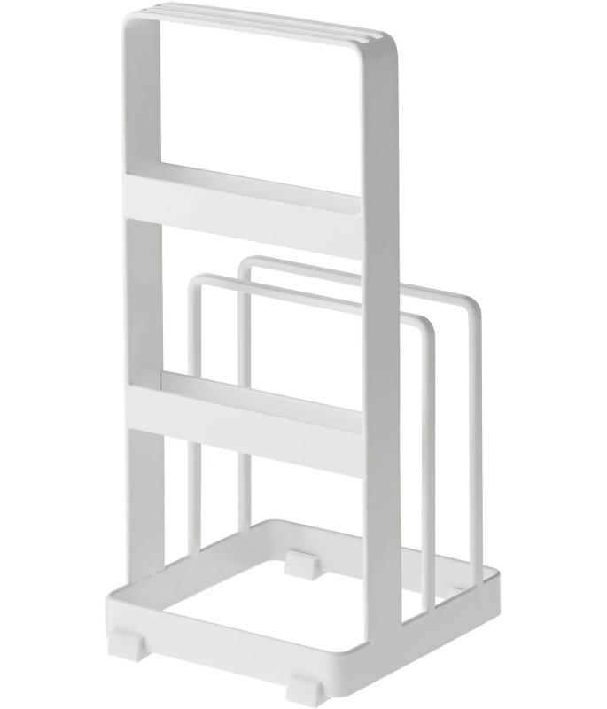 山崎実業 包丁&amp;まな板スタンドプレート ホワイト 2436