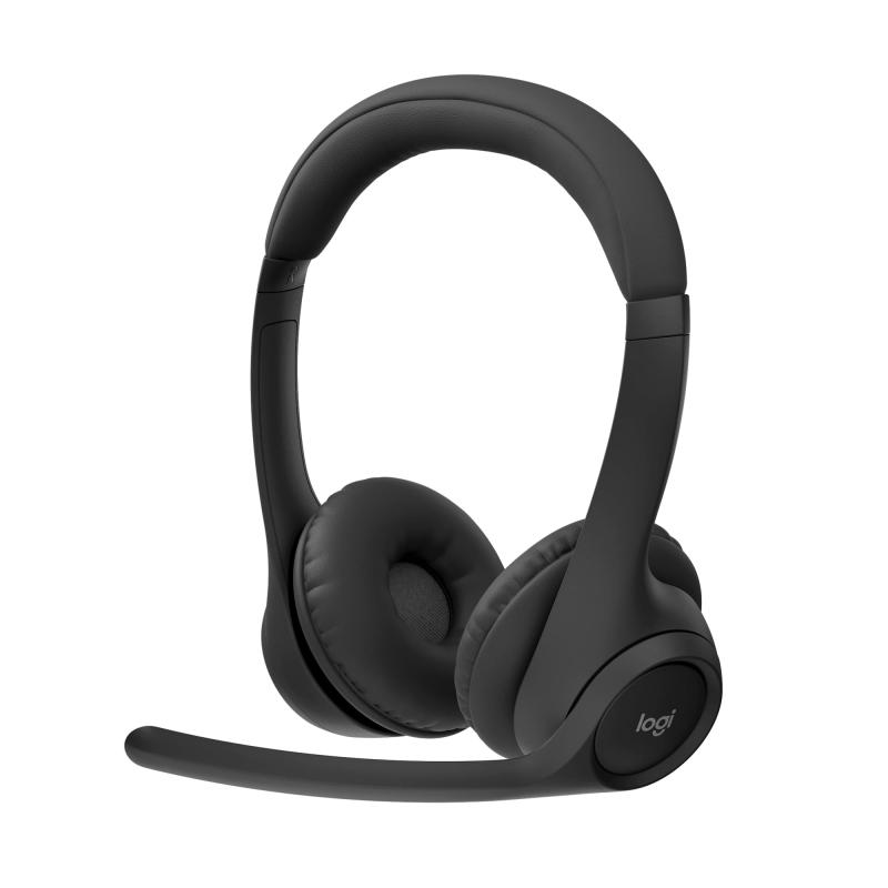 ロジクール ワイヤレスヘッドセット ZONE 300 Zone300MBK Bluetooth 軽量 122g マルチポイント接続対応 2台同時接続 デュアルビームフォーミングマイク搭載 ノイズキャンセリング マイク付き USB TYPE-C