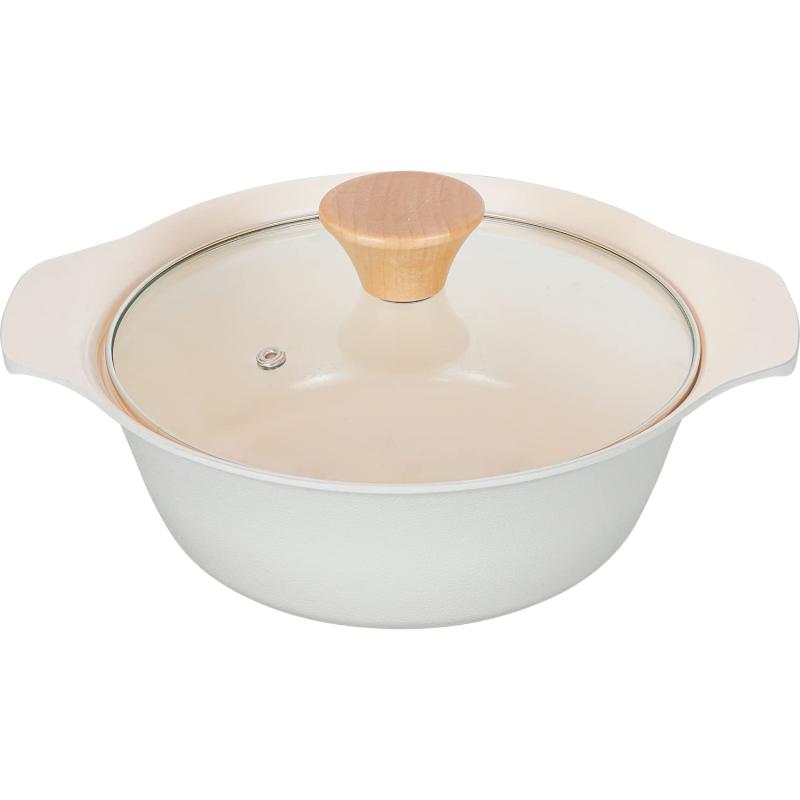 和平フレイズ 卓上鍋 21cm 7号サイズ 2~3人用 ホワイト IH・ガス対応 セラミック加工 丈夫 洗いやすい ..