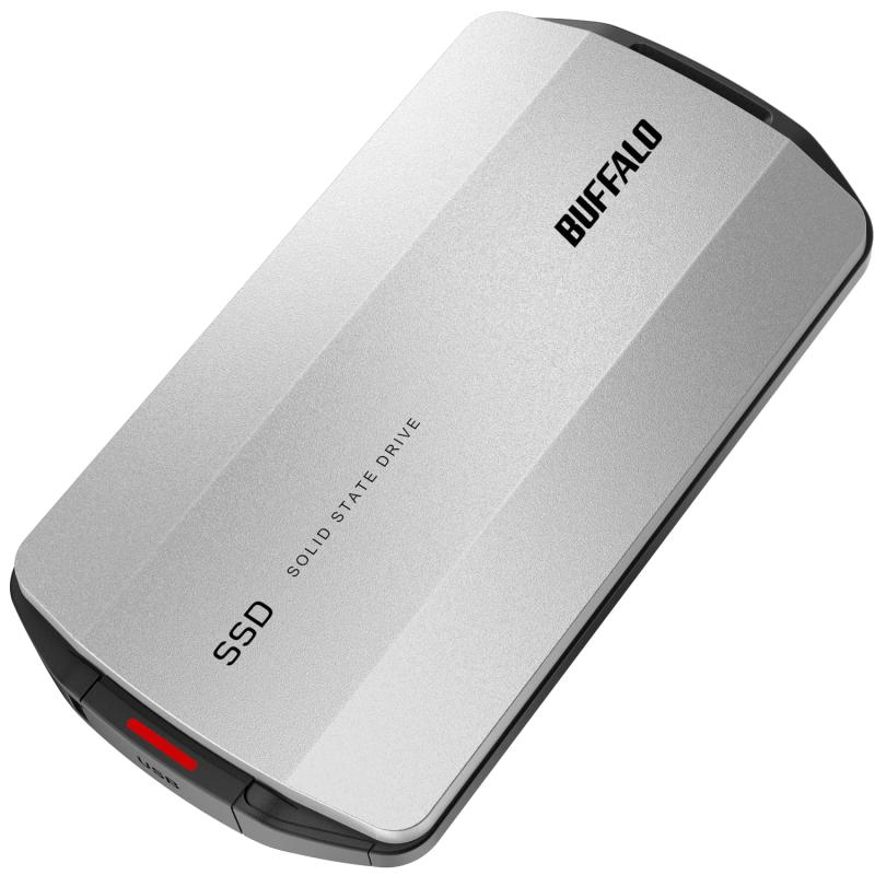 バッファロー SSD 外付け 500GB USB3.2 Gen2 Type‐C 最大読出速度1050MB/秒 防塵防滴 IP55 耐衝撃 MIL‐STD ポータブル 【 iPhone 15 15Pro Windows Mac Chrome PS4/5 メ